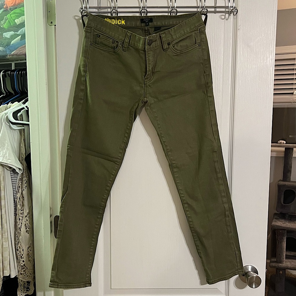J. Crew olive toothpick jeans size 27 ❤️‍🔥